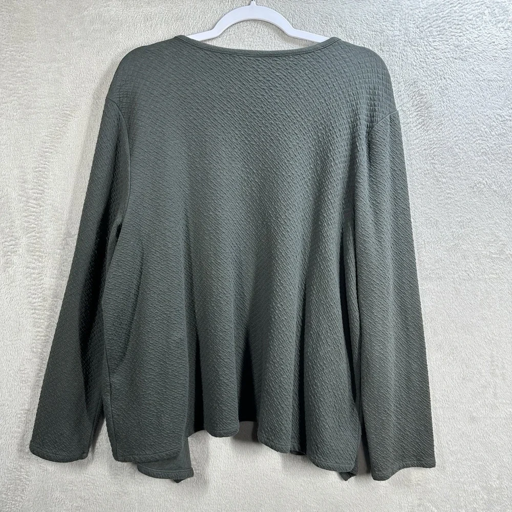 Pure Jill J.Jill Petite‎ Open-Drape Cardigan Knit Topper Loden/Slate Green Sz XL